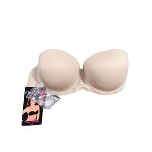 5 Multi-Way Strapless Bra 34D Beige, NEW!